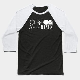 He Is Risen Cool Inspirational Easter Christian Baseball T-Shirt